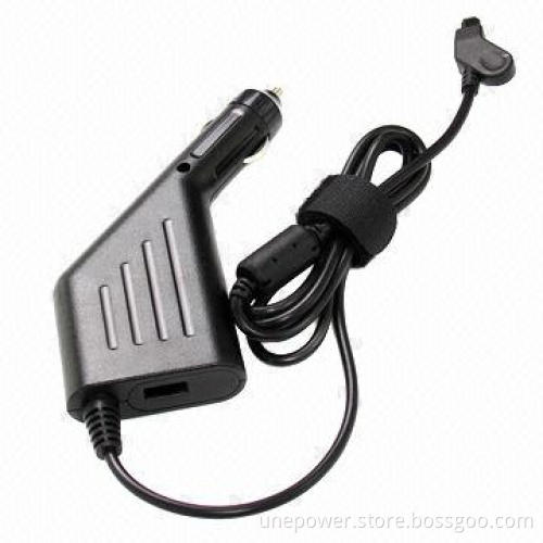 In-car Charger for Dell Laptops, USB/90W/20V/4.5A/3-hole DC Connector/Cigarette Type/Black Color